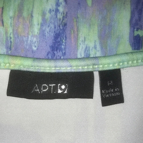 APT. 9 Sleeveless tank dress in pastel colors art to wear abstract New size 14 - Picture 5 of 10